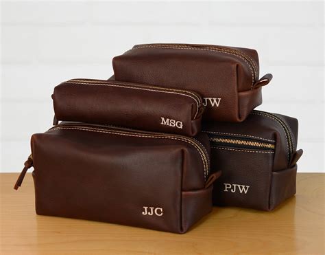 leather toiletry bag for mens monogram|personalized leather bags for men.